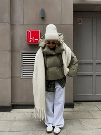 Womens Winter Warmer Hooded Puffer Jacket Coat — vista posteriore