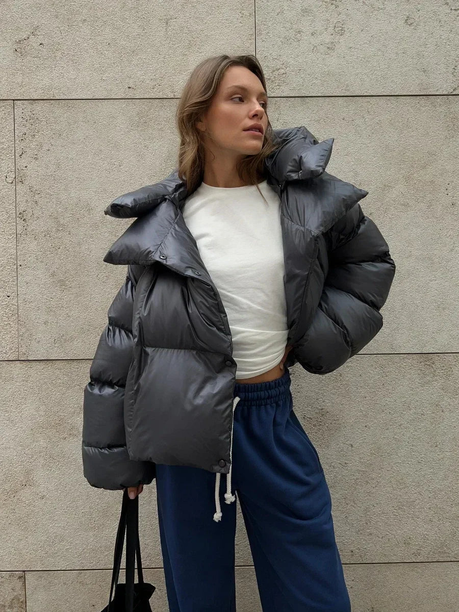 Womens Winter Warmer Hooded Puffer Jacket Coat — dettaglio della stampa