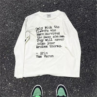 Words Of Wisdom Long Sleeve Graphic Top T Shirts — vista laterale