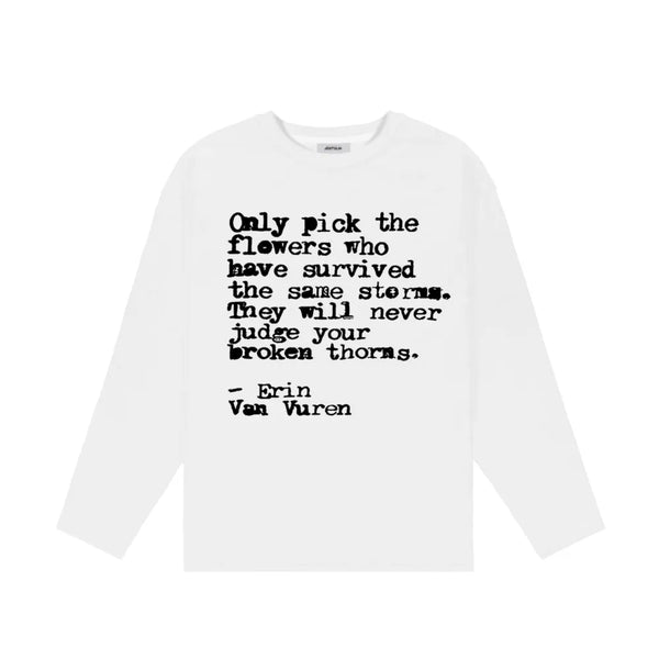 Words Of Wisdom Long Sleeve Graphic Top T Shirts — vista frontale