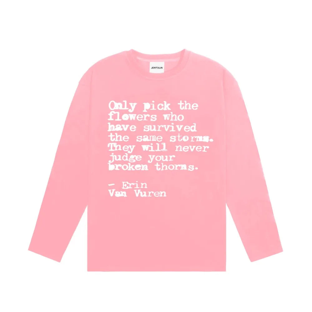 Words Of Wisdom Long Sleeve Graphic Top T Shirts — dettaglio