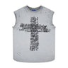 Y2K Written Cross Distressed Tank Top