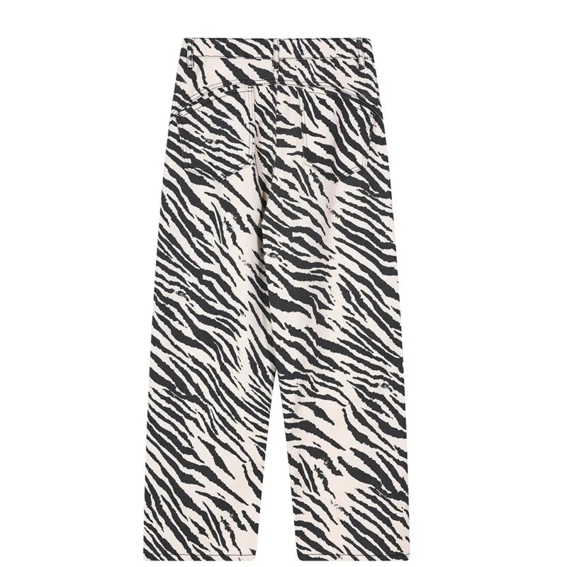 Zebra Striped Graphic Jeans — vista posteriore