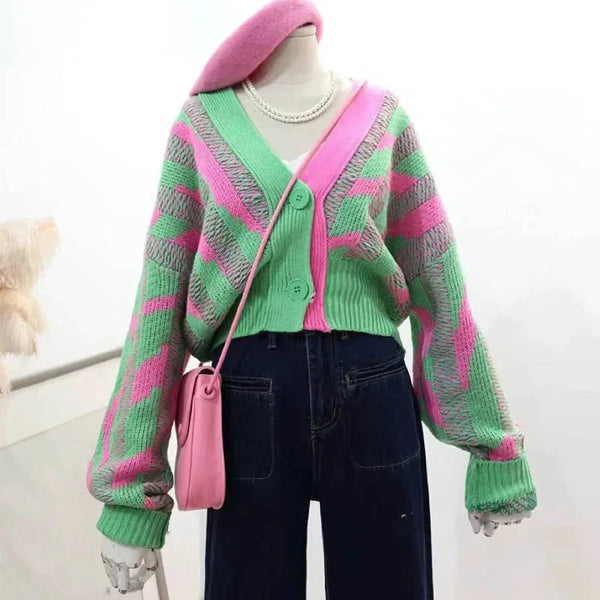 Zerbra Block Long Sleeve Cardigan — vista frontale