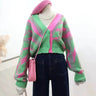 Y2K Zerbra Block Long Sleeve Cardigan