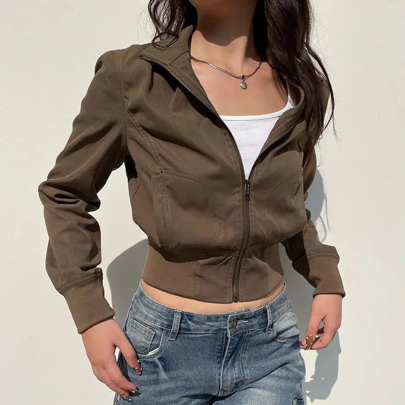 Zip Up Crop Jacket — vista posteriore
