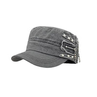 Zipper Flat Top Baseball Cap — vista frontale