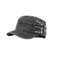 Zipper Flat Top Baseball Cap — vista posteriore