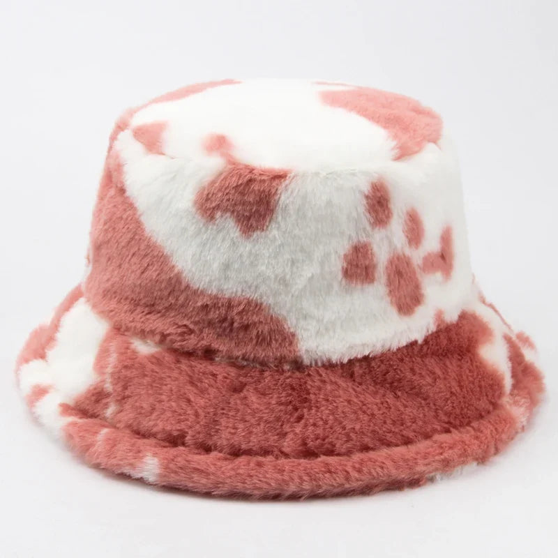 fluffy Cow Print Bucket Hat — dettaglio della stampa