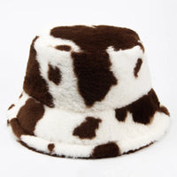 fluffy Cow Print Bucket Hat — vista posteriore