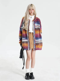 Colour Block Striped Cardigan Sweater — vista laterale