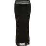 Y2k Slim Black Mesh Long Maxi Skirt
