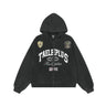 Y2k Washed Distressed Graphic Print Baggy Zip Up Hoodie