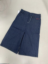 Womens Blue Long Striped Denim Shorts Jorts — in alternativa