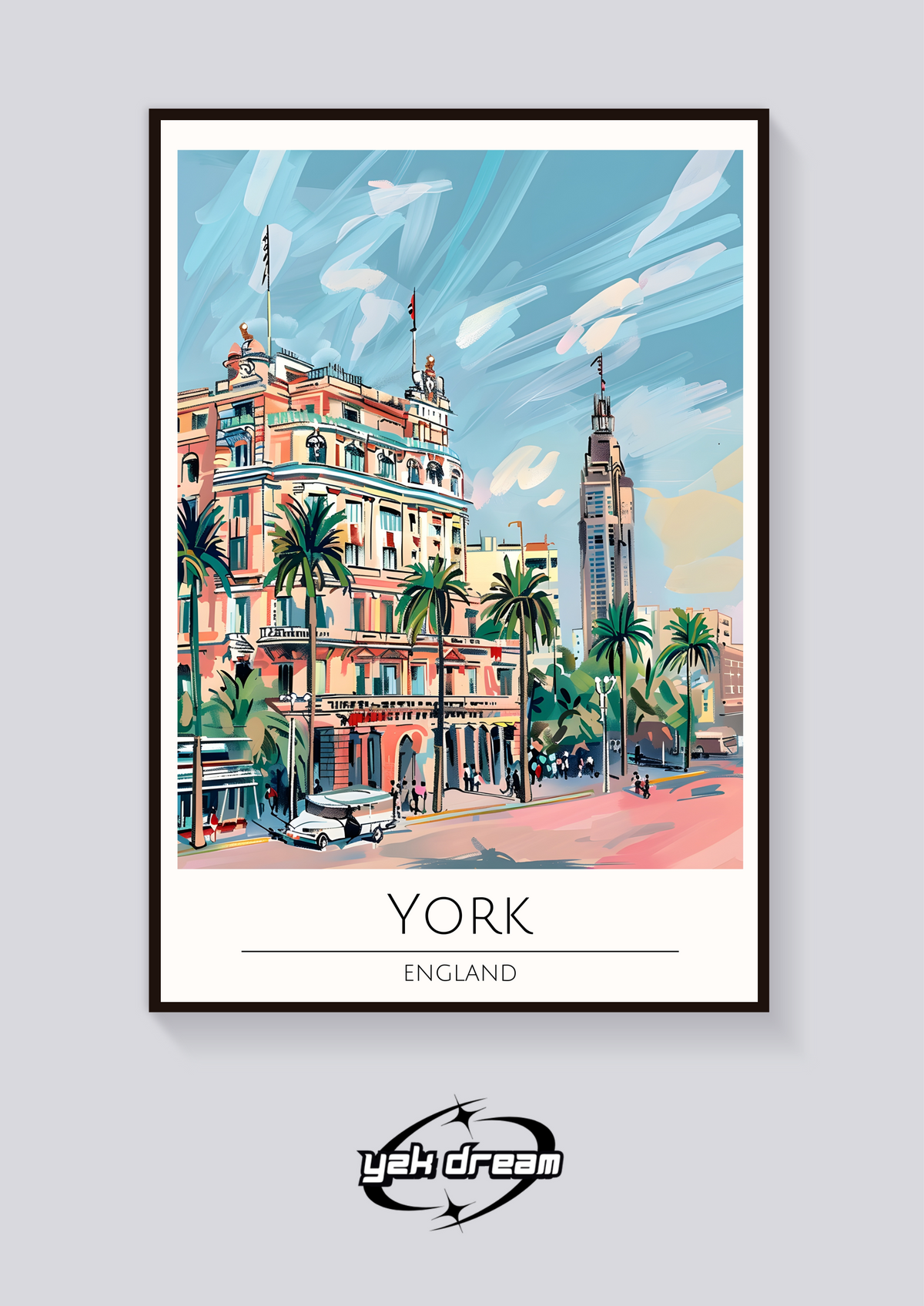 York Cityscape Art Deco Poster — vista posteriore