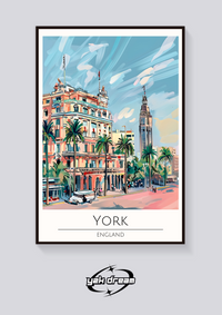 York Cityscape Art Deco Poster — vista posteriore