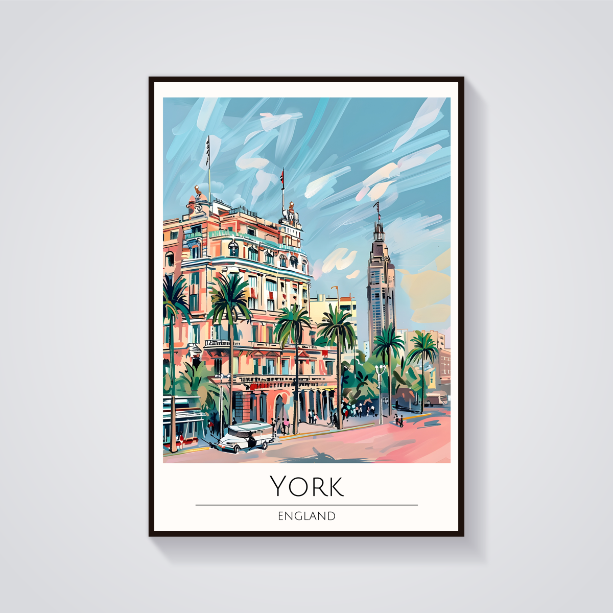 York Cityscape Art Deco Poster — vista frontale