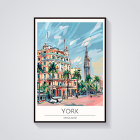 York Cityscape Art Deco Poster — vista frontale