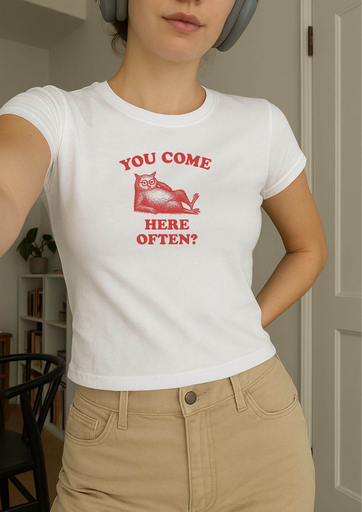 You Come Here Often? Graphic Baby Tee — vista laterale